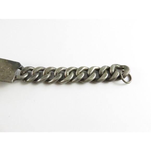 Vintage Pre-Eagle Mexican Sterling Silver ID Bracelet 1.96 oz Bill Magness Engra - Picture 2 of 10